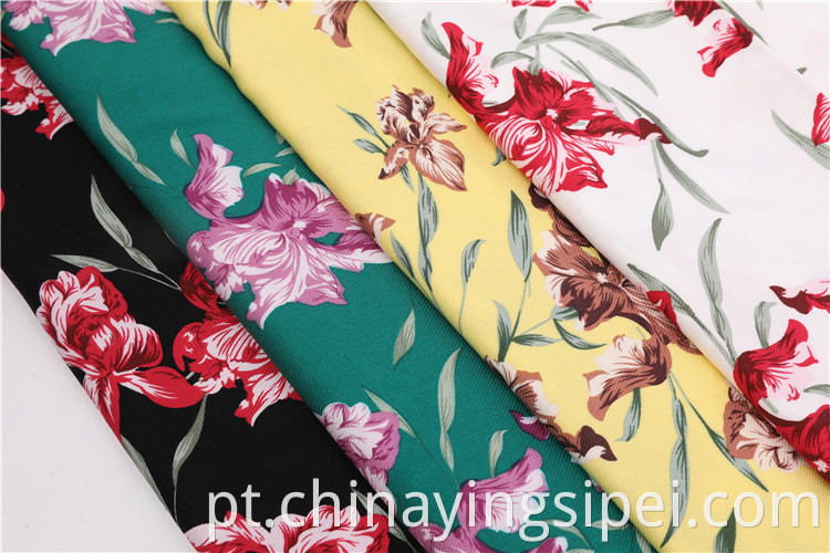 Em estoque têxteis de twill mole impressão de tecidos Rayon Print Fabric para camisas